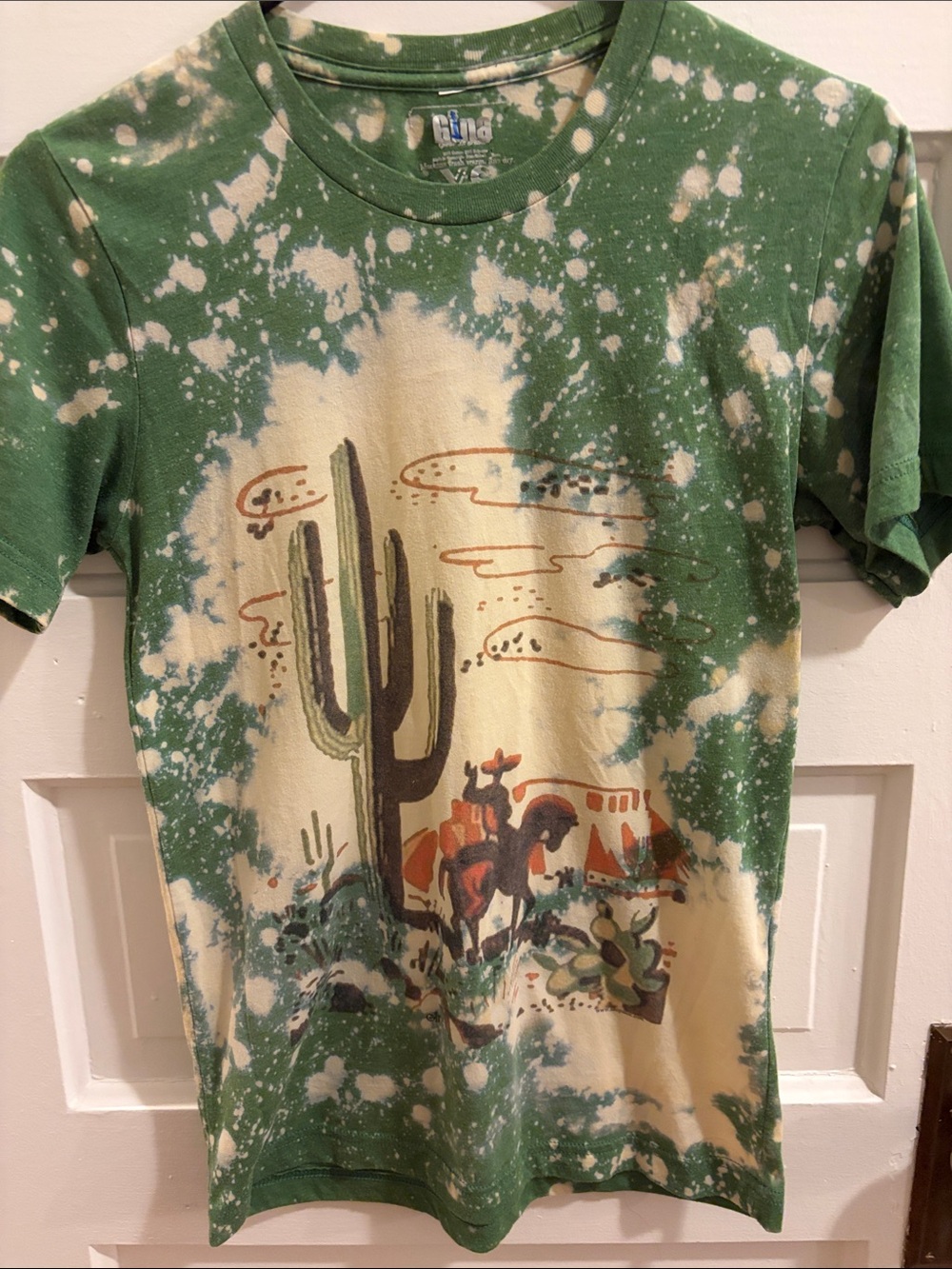 Green Tie-Dye Desert Graphic Short Sleeve Tee